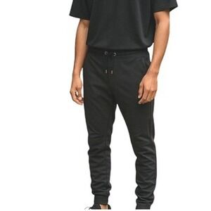 Switch‎ Men's Black Joggers Sz Small | Alt Grunge Streetwear Pants | Shirred Hem